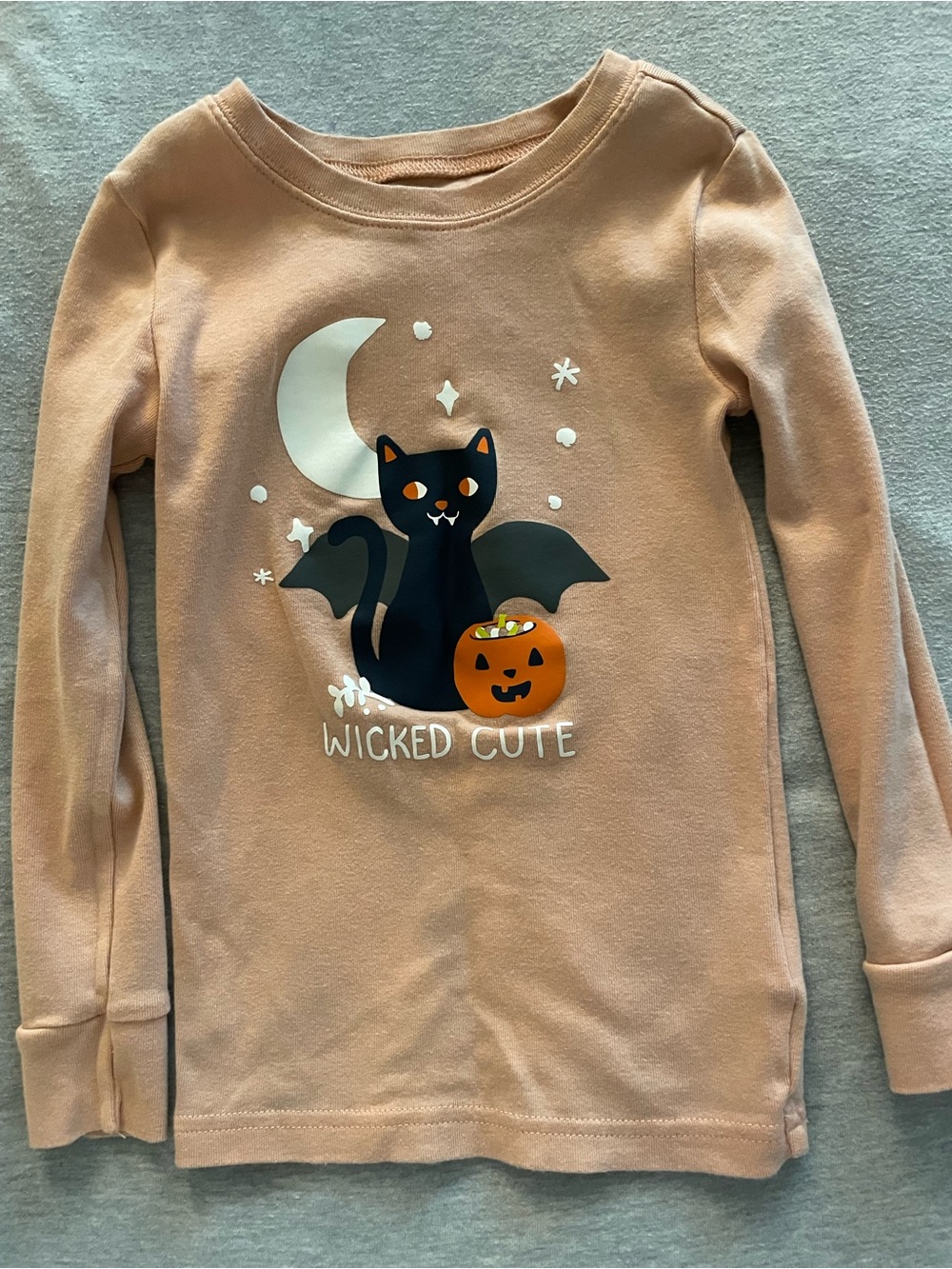 Wicked Cute Peach Long-Sleeve Kids PJs